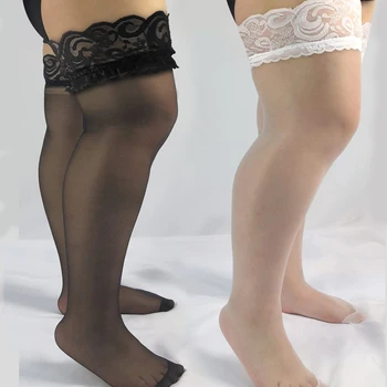 1/2 чифт чорапи големия размер до бедрото на жената е секси дантелено бельо, Тънки Еластични чорапи, Дантелен топ, Копринени чорапи