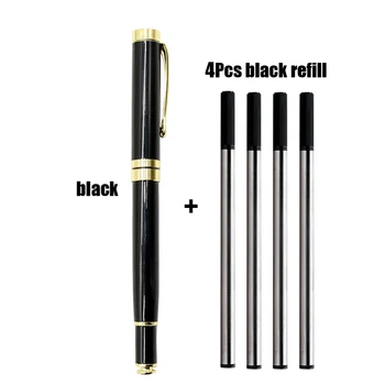 1 + 4шт благородна цельнометаллическая химикалка писалка за офис мениджъри, бизнес мъжки писалка за писане, химикалка писалка за училище канцеларски материали