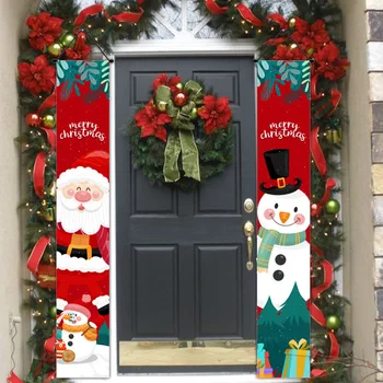 1 Коледен комплект Врата Банер Декорация на Верандата Коледна Украса за дома за Коледа Home Decoracion Нова Година 2024 Ноел навидад