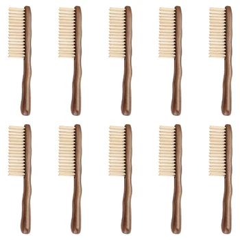 10X Гребен за коса от естествен Сандалово дърво Ръчно изработени Дървени Гребен за Разнищване на коса С Широки зъбци Нов дизайн