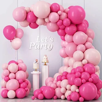 2024 Комплект арка с венец от розови балони Macaron, украса за сватба, рожден Ден, Аксесоари за украса на детска душ, стая за момичета