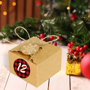 24шт Коледни Крафт, Кутии за Обратно Отброяване Коледа Уникален Дизайн Подарък Контейнери за Деца за Деца Невероятна Опаковъчна хартия за Еднократна употреба
