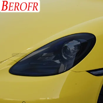 2x Защитно Фолио За Автомобилни Фарове Задна Фенер Black Smoke TPU Light Sticker За Porsche 718 Boxster, Cayman 2016-On Аксесоари
