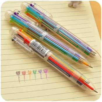 5 БР. Кавайная скъпа многоцветен химикалка химикалка с лъжичка 6 цвята Творчески Канцеларски материали Papeterie School Chancery Канцеларски материали