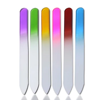 6шт Произволни Цветове Стъклена Пила За Нокти Crystal Буфер за Нокти за Полиране на Ноктите Инструменти