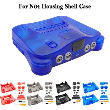 7 цвята, Нов преносим корпус, полупрозрачен калъф, съвместима игрова конзола Nintendo N64 в ретро стил, Прозрачна кутия