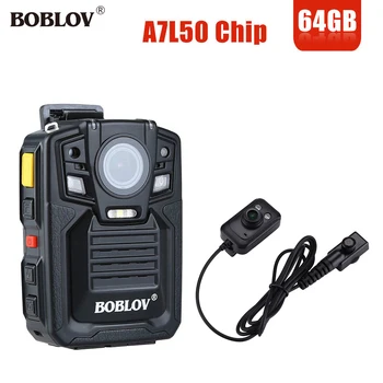 BOBLOV HD66-02 64GB HD 1296P Мини Камера 33MP Security Police Body Camera видео Рекордер за Нощно Виждане С IR Външния Обектив