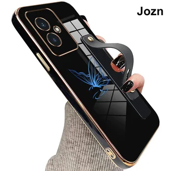 Jzon за Честта 100 5G Калъф за мобилен телефон в стила на пеперуди с каишка, задната част на кутията със стойка, противоударная защитната обвивка