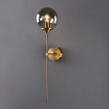 Nordic Creative Magic Bean Стъклена Топка, С Монтиран На Стената Лампа С Трапезария И Спалня Нощни Пасаж Изложбена Зала За Декоративни Led Лампа