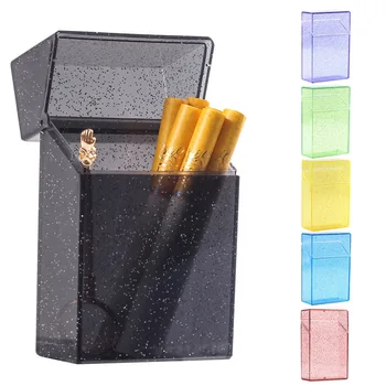 Блестящ Прозрачен калъф, Пластмасова кутия за цигари, Държач, Кутия, Аксесоари за пушачи, директна доставка