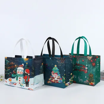 Весела Коледа, Чанти-Тоут с Дръжка, Коледни Тъкани Торби За Подаръци, Чанта За Подаръци, Дядо Коледа, Коледни Аксесоари За Партита Noel Навидад