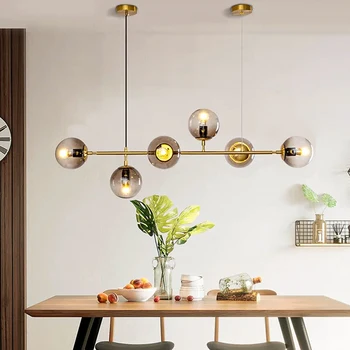 Висящи лампи в скандинавски стил със стъклени топки, модерни осветителни тела за трапезария, всекидневна, декориране на дома, творчески висящи лампи в главата