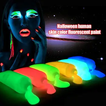 ГОРЕЩО!!! Луминесцентна боя за лице и тяло на Хелоуин за грим, cosplay, на парти в нощен клуб, светещ боя, покритие светещи пигменти