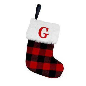 Декоративни чорапи за подаръци на Коледа Отглеждане Окачване Реколта Коледни Чорапи в черна мрежа Празничен дом