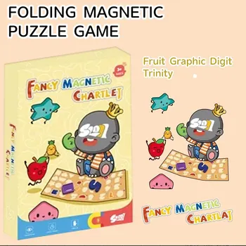 Детска английска сгъваема магнитна пъзел с участието на броя на плодове, геометрична форма, магнитна книга