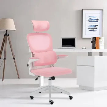 Ергономичен Офис стол с висока облегалка, компютърен стол, направен от дишаща мрежа С удебелени възглавница, трапезни столове, Безплатна доставка на мебели