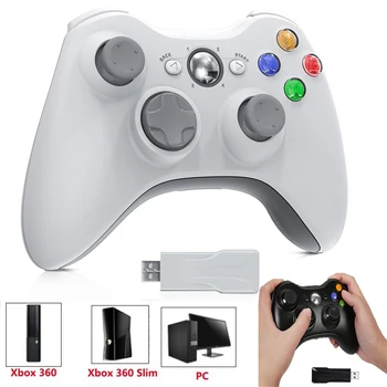 За Xbox 360/Slim/Elite/Геймпад за игри Winodow Безжичен/кабелен Гейм Контролер 2.4 G PC 6-аксиален Джойстик С двойна вибрация