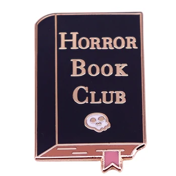 Игли за ревери A3100 Horror Book Club за раницата, Эмалированная жени, брошка на Хелоуин, метални значки за портфейли, мода декорация