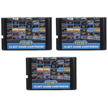 Игри касета 3X 112 В 1, 16-битова игра касета за Sega Megadrive, игри касета Genesis за PAL и NTSC