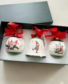 Коледна керамична купа висулка във формата на коледно креативна подарък кутия с аксесоари за дома