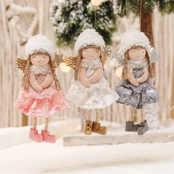 Коледна Лейси Кукла-Ангел, Висулка във формата на Елхи, Асансьор, Аксесоари За Коледната Украса на прозорци, Снеговичка