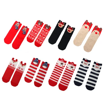 коледни чорапи Памучни дамски чорапи Дамски чорапи Карикатура Коледа Сладък Дядо Коледа Лосове Мечка Коледна серия от 2022 г.