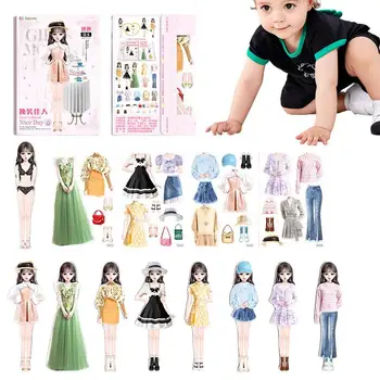 Магнитно Обличане На Дете Творчески Магнит Одевалка Хартиени Кукли Пъзели Създадени Imagine Set Рожден Ден Подарък За Малките Момичета За Дома