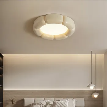 Модерен led тавана лампа Wabi Sabi, тавана лампа със скандинавски кремовом стил за спалнята, начало декор, вътрешно осветление, led осветителни тела