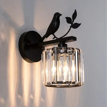 Модерен Кристална Стена Лампа Gold Bird Халба Бира, С Монтиран На Стената Лампа За Дневна Баня Домашно Вътрешно Осветление На Декоративна Лампа Не Е Включена В Комплекта