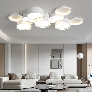Модерни минималистичные led таван осветление за всекидневната, комбинация от клетъчни форми, творчески ресторант, умен зала, Основни плафониери