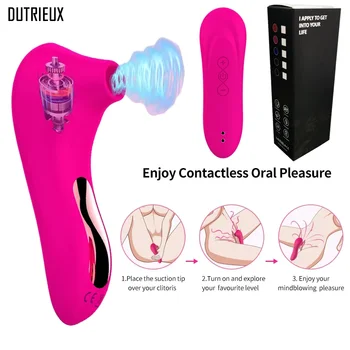 Мощен смучене вибратор DUTRIEUX с 7 честоти, женски зърното, точка G, вагина, вибриращ стимулатор за клитора, секс-играчки за възрастни 18+