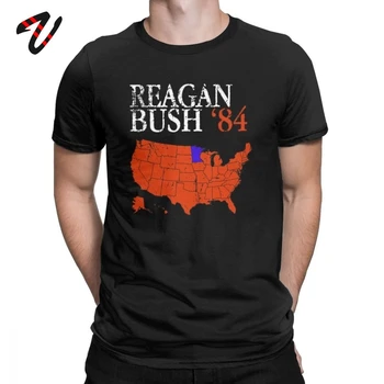 Мъжка тениска от 100% памук, Потертая Тениска Рейгън, Буш '84, Роналд Джордж, Республиканские Тениски На Президентските Избори, на Върховете на размера на Плюс