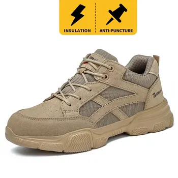 Нова утепленная обувки със защитата от 10 KV, дишащи мъжки работни и защитни обувки, обувки на електрозахранване, работни обувки със защита от пробиви, мъжки защитни обувки