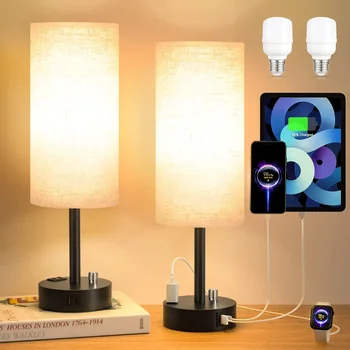 Нощна лампа с напълно регулируема яркост, светодиодна настолна лампа, акумулаторна чрез USB, прост дизайн, лампи, нощно шкафче, настолна лампа, украса за спални