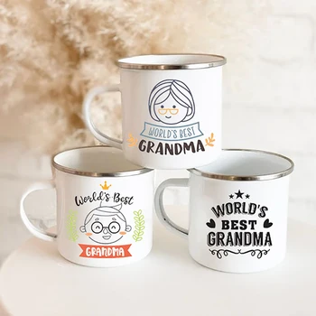 Подарък за Деня на Майката на баба е най-Добрата в света кафеена чаша за баба емайлирани чаши за бабушкиных напитки Подаръци за баба си за рождения Ден
