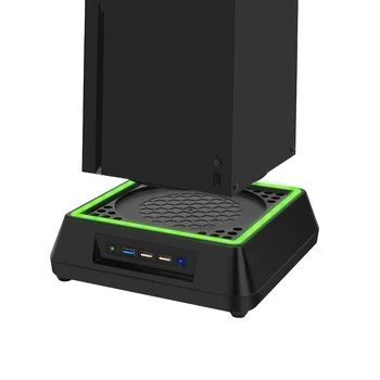 Поставка за вентилатор за охлаждане на игралната конзола, регулираща се на 3 степени с led подсветка, USB порт за Xbox Series X, притежател на конзолата, игрови аксесоари