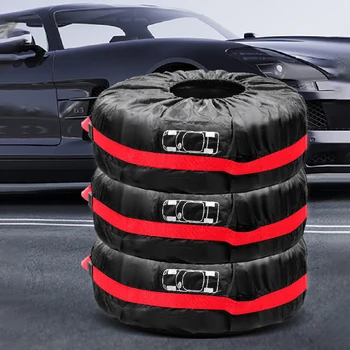 Преносим автомобили дубликат гума Защитен калъф за гуми с дръжка и повишен презрамки, Подходящи за гуми с различни размери