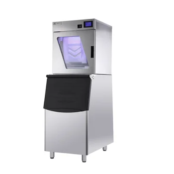 Производителност 250 кг, голям интелигентен LCD сензорен екран, ежедневно търговски лед машина за приготвяне на чай с мляко, бар KTV Crescent, машина за приготвяне на кубчета лед