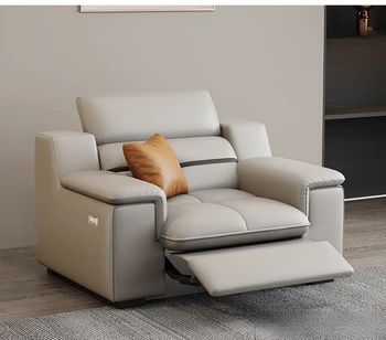 Първокласен космически капсули разтегателен диван електрически мултифункционален кожен диван за хола сгъване с двойно предназначение