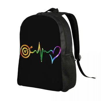 Раници за стрелба с лък с сердцебиением за мъже и жени, водоустойчив училищна чанта за стрелба с лък, ловни спортна чанта с принтом, чанта за книги
