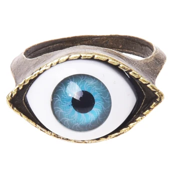 Ретро Тибетски очи, Готическата златния метален пръстен, подарък от 17 мм, Унисекс
