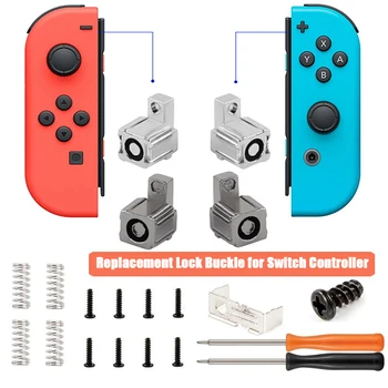 Сменяеми ключалки Метална версия за ключ /Превключвател OLED JoyCon Lock Buckles Набор от инструменти за ремонт на джойконов-ключове с отвертка
