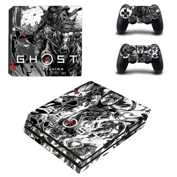 Стикер Ghost of Tsushima за PS4 Pro, стикер-стикер за PS4 Pro, Винил Аксесоар за кожи конзола и контролер PS4 Pro