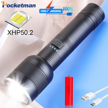 Супер ярки led фенерче XHP50 18650/26650 Акумулаторни фенери, Водоустойчив фенер, тактически фенер за къмпинг, разходки