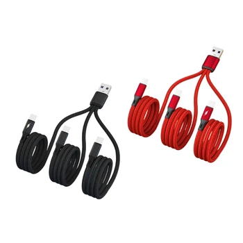 Тел кабел Бърза за зареждане 5A, Едно Влачене, Три Жици линия за зареждане USB-Type-C