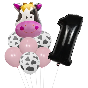 Тема с принтом черна крава Надуваеми балони Крави, Красиви балони от алуминий и миларова Baby Shower За парти по случай рождения Ден на момчетата