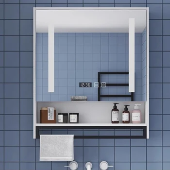 Умни огледални шкафове, Тоалетка с огледало за баня, Козметични компактен органайзер Огледални шкафове за съхранение на мебели за дома