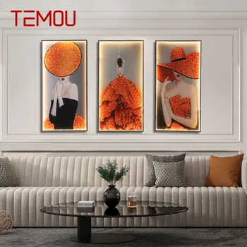 Халба бира TEMOU, модерен модерен костюм от три части, стенни лампи, Led осветление, творческо писане за дома