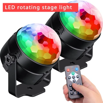 Цветна USB-Малко Магически Топка Crystal Magic Ball дистанционно управление, Въртящ се Панорамен лампа с гласов контрол Лазер Ktv Stage Light LED