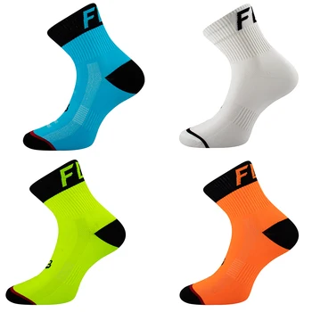 Цвят Модни чорапи за Колоездене Маркови Велосипедни чорапи Мъжки и Женски Професионални дишащи Спортни чорапи Баскетболни чорапи